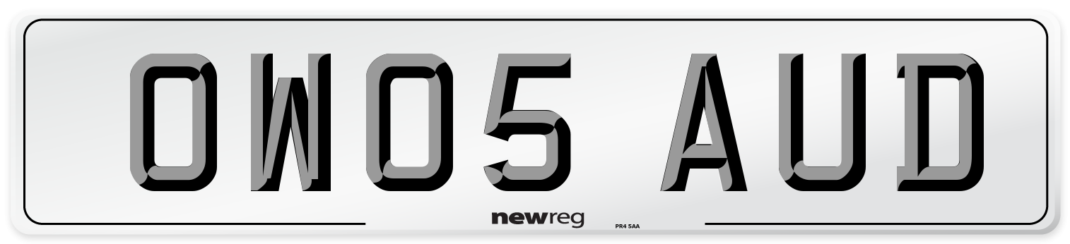 OW05 AUD Number Plate from New Reg
